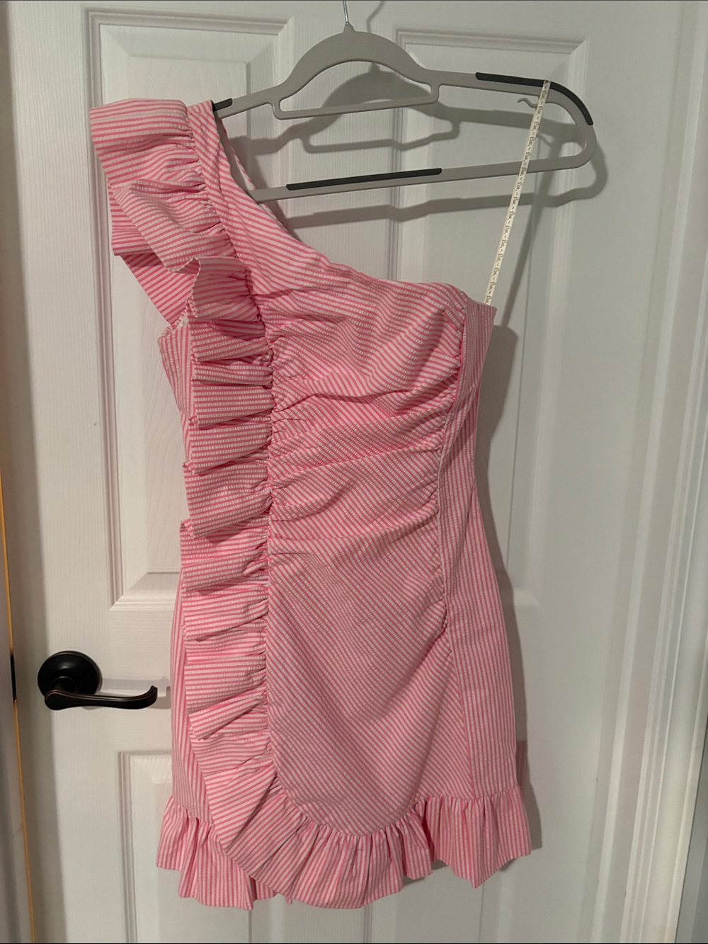Lilly Pulitzer Pink One-Shoulder Ruffle Dress